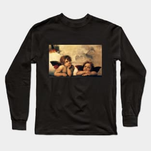 Sistine Madonna Angels by Raphael Long Sleeve T-Shirt